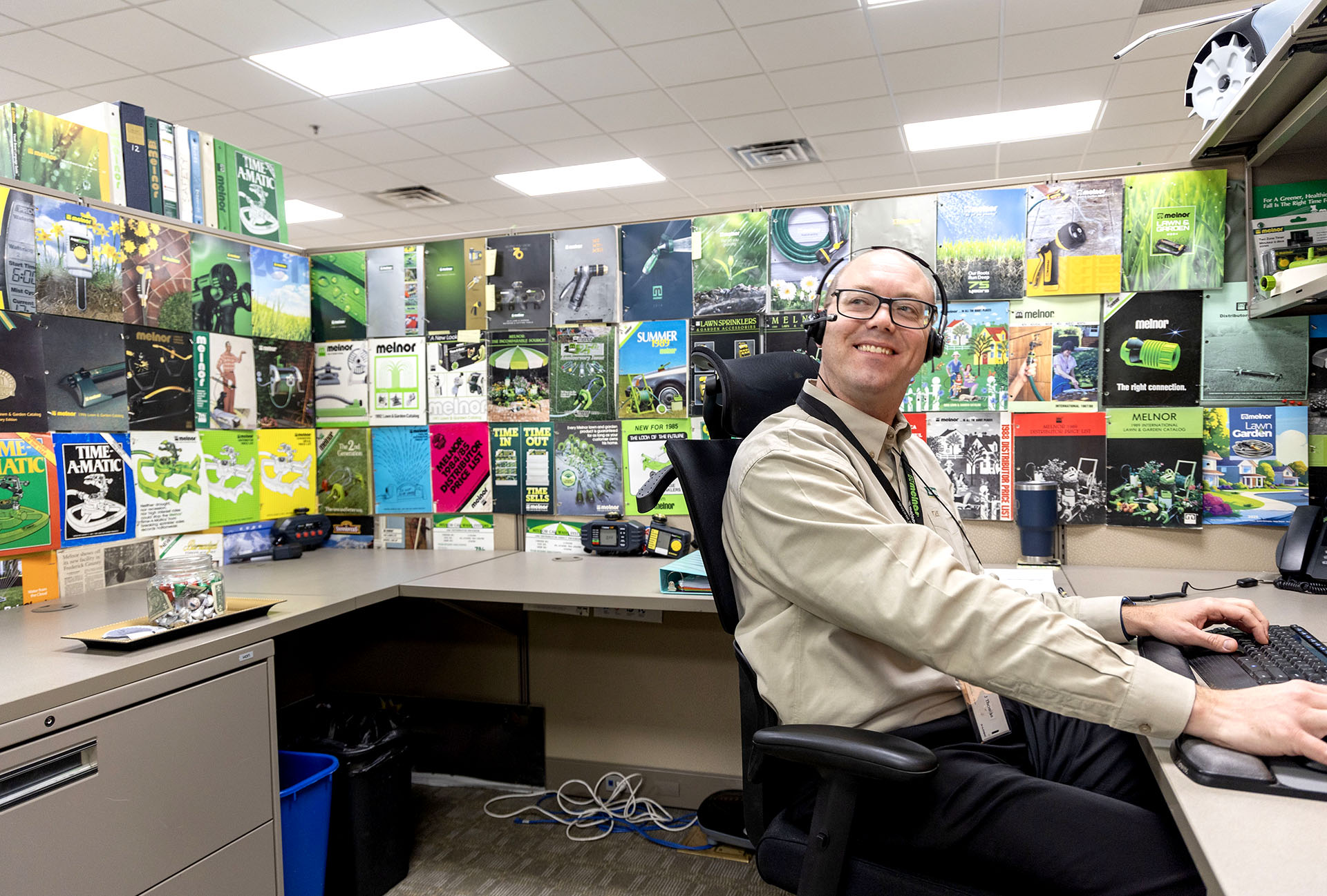 Melnor employee working within their work station.